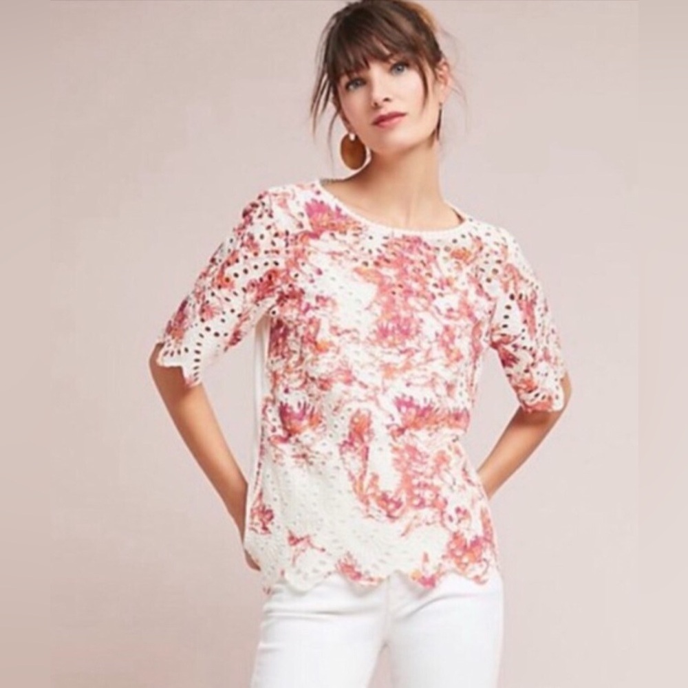 Anthropologie Porridge Floral Women Top size Medium